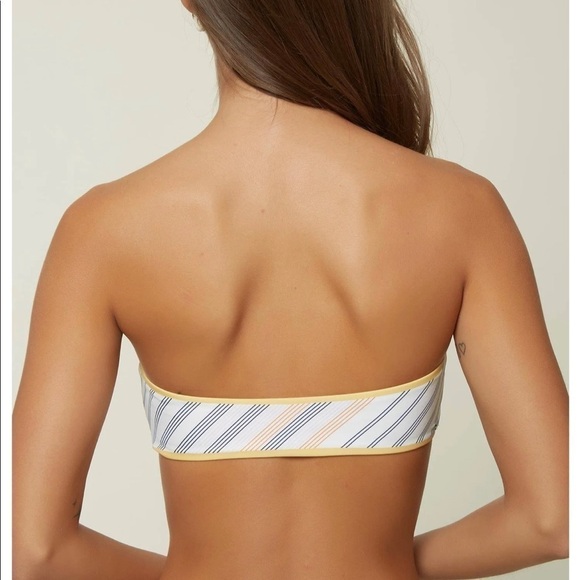 O’neill Classic Mika Stripe Knot Bandeau Style Bikini Top Size XS NWT - Picture 2 of 8